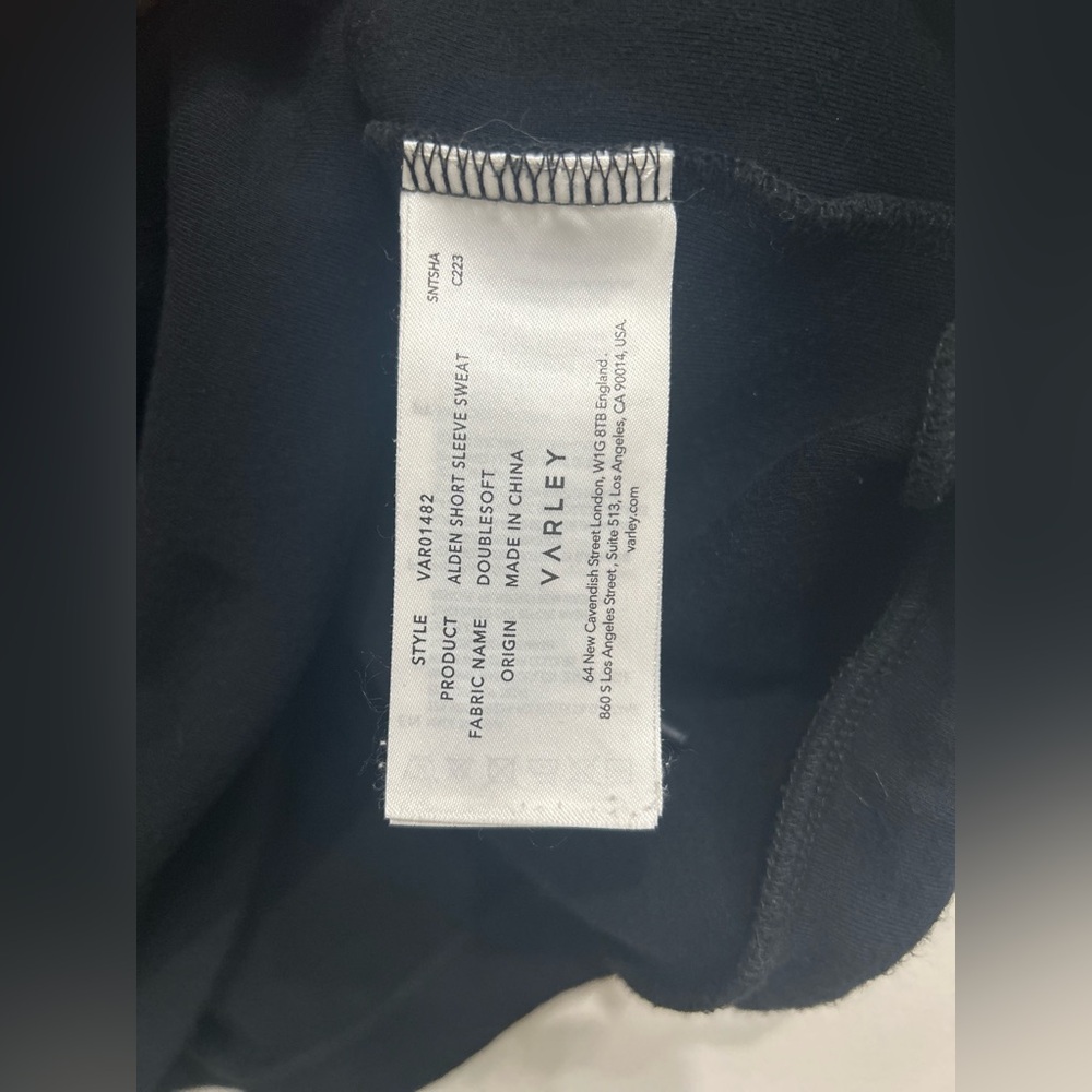 Varley Alden Short-Sleeve Sweatshirt Black Size Large - Picture 6 of 7